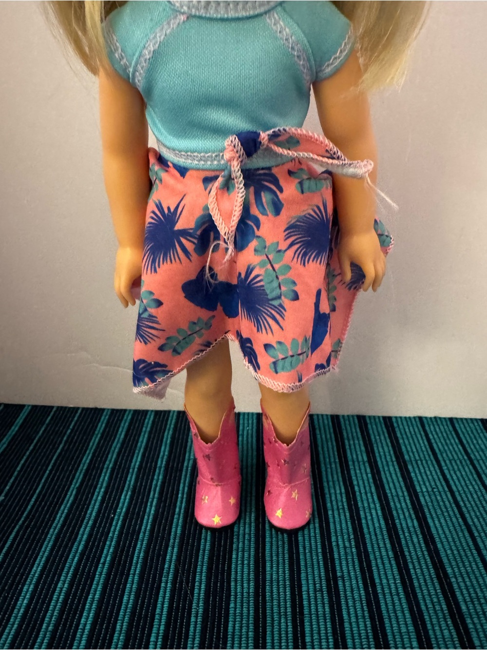 American Girl Doll  14” Wellie Wishers ~Camille~  Blonde Hair Blue Eyes #2 Dress - Picture 2 of 9